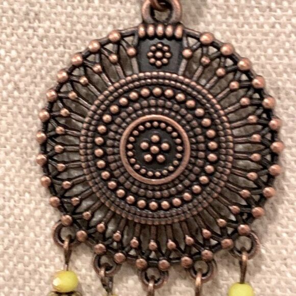 Kai Feather and Tassel Beaded Long Pendant Necklace - Ethnic Tribal Statement - Picture 6 of 11